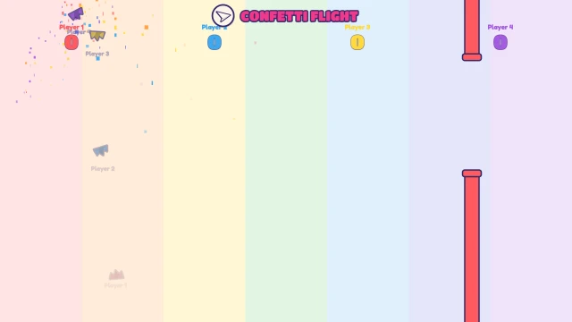 Confetti Flight: Flap through the gaps. Last plane flying wins!