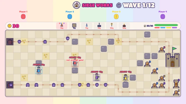Siege Works: Build the towers, maze the path, research the tech. Twelve waves!